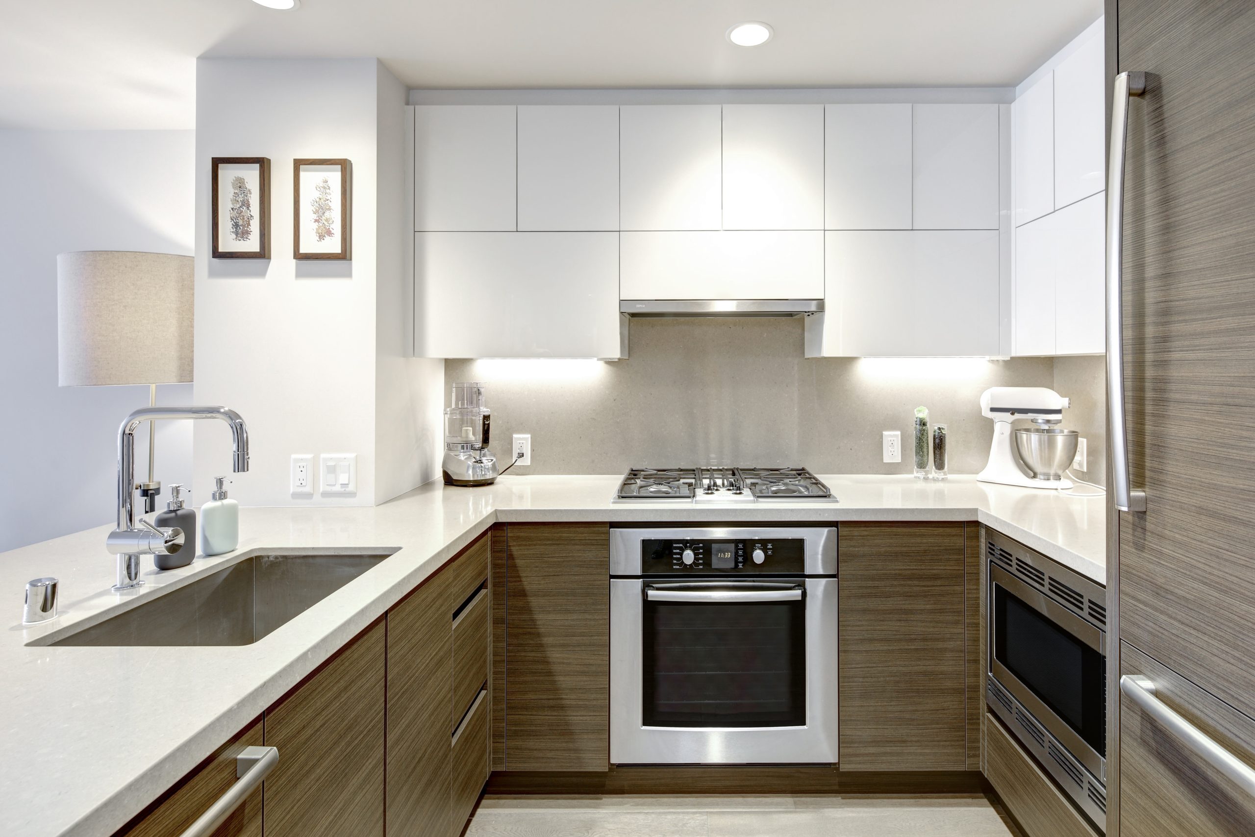 NYC kitchen remodel flat slab cabinets