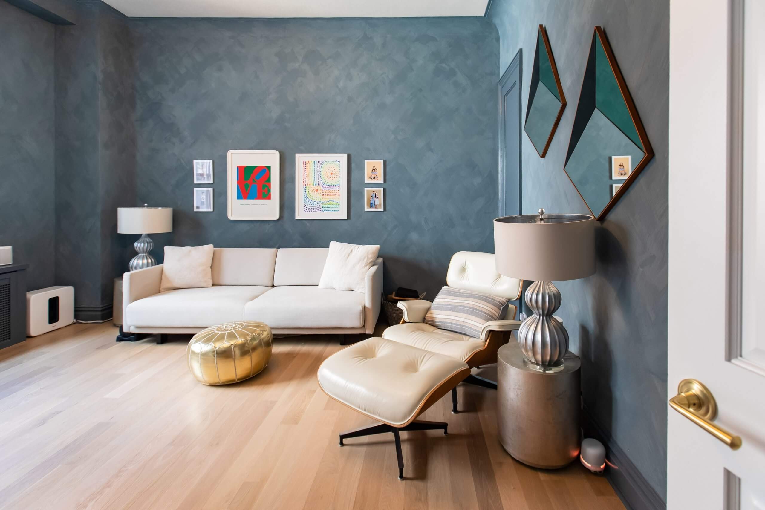 Stylish living room showcasing modern interior design and custom furniture